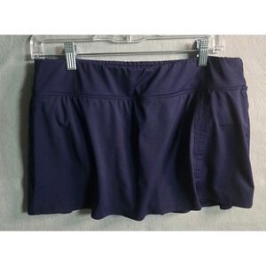 Lands' End Navy Blue Swim Skort with Attached Brief Size 12